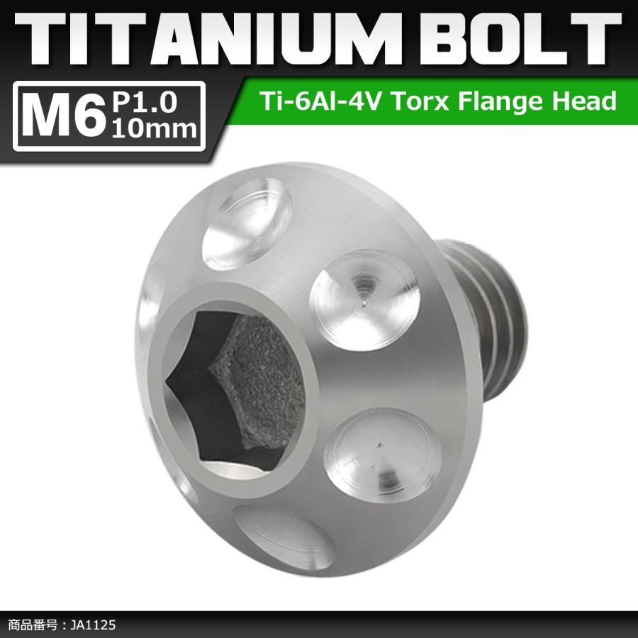 64チタンボルト M6×10mm P1.0 頭部径14mm テーパー ホールヘッド トルクス穴 ワイドフランジ シルバーカラー 1個 JA1125 | ブランド登録なし