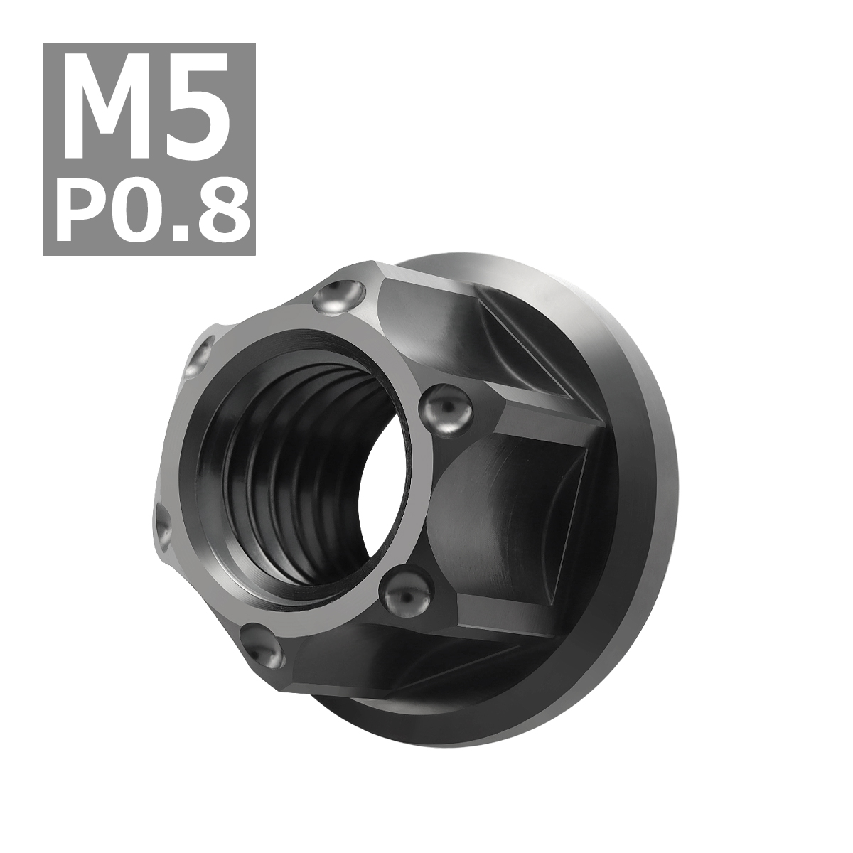 64チタンナット M5 P0.8 六角ナット フランジ付き セレート無し ブラック 1個 JA1136 | ブランド登録なし | 03