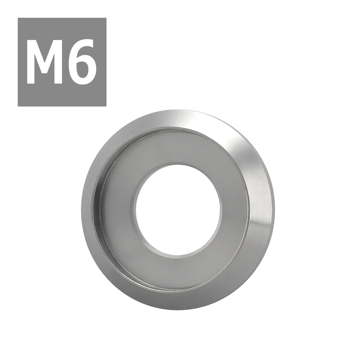 64チタンワッシャー M6 外径14mm 内径6mm デザインワッシャー ボルト座面枠付き シルバーカラー 1個 JA1159 | ブランド登録なし | 03