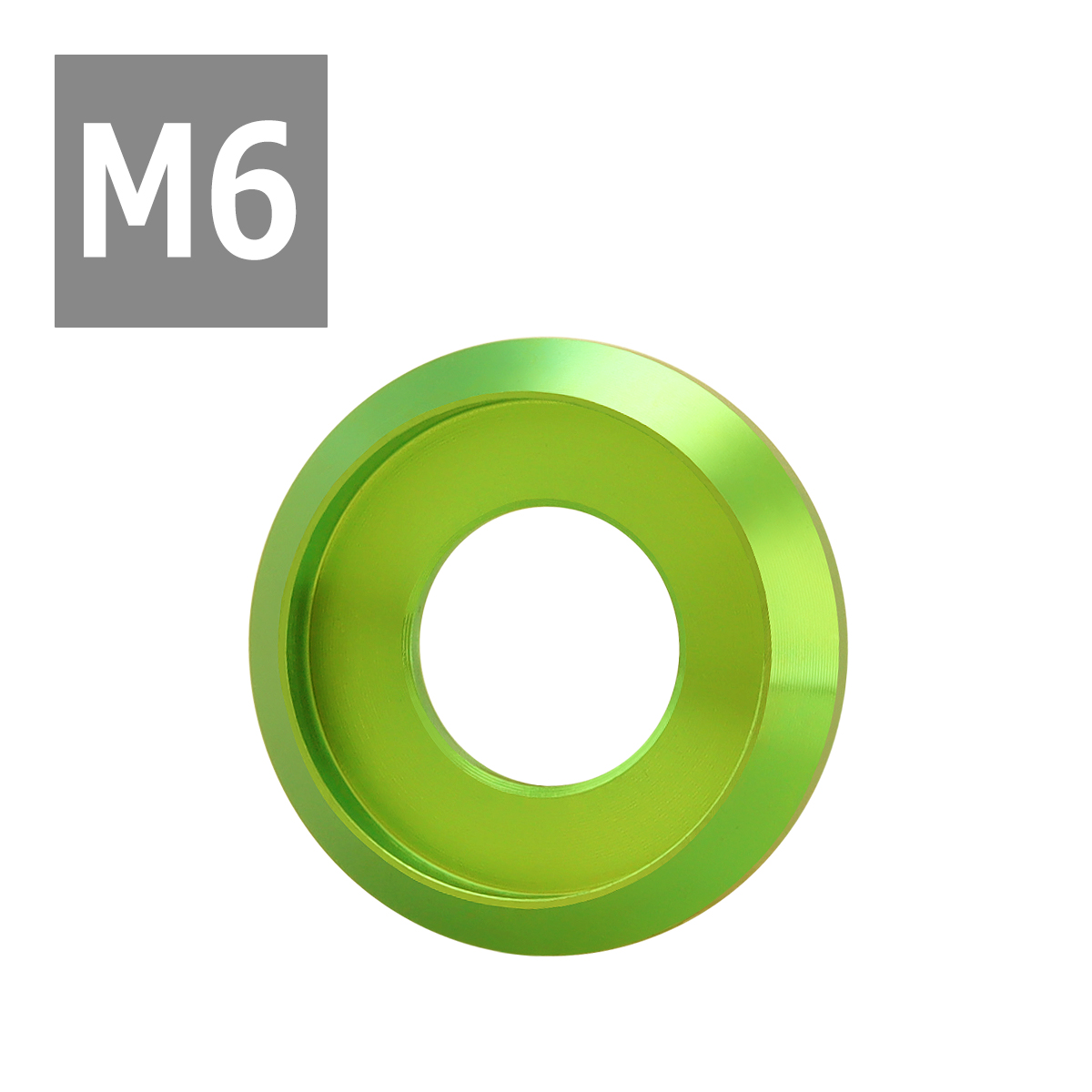 64チタンワッシャー M6 外径14mm 内径6mm デザインワッシャー ボルト座面枠付き グリーン 1個 JA1160 | ブランド登録なし | 03