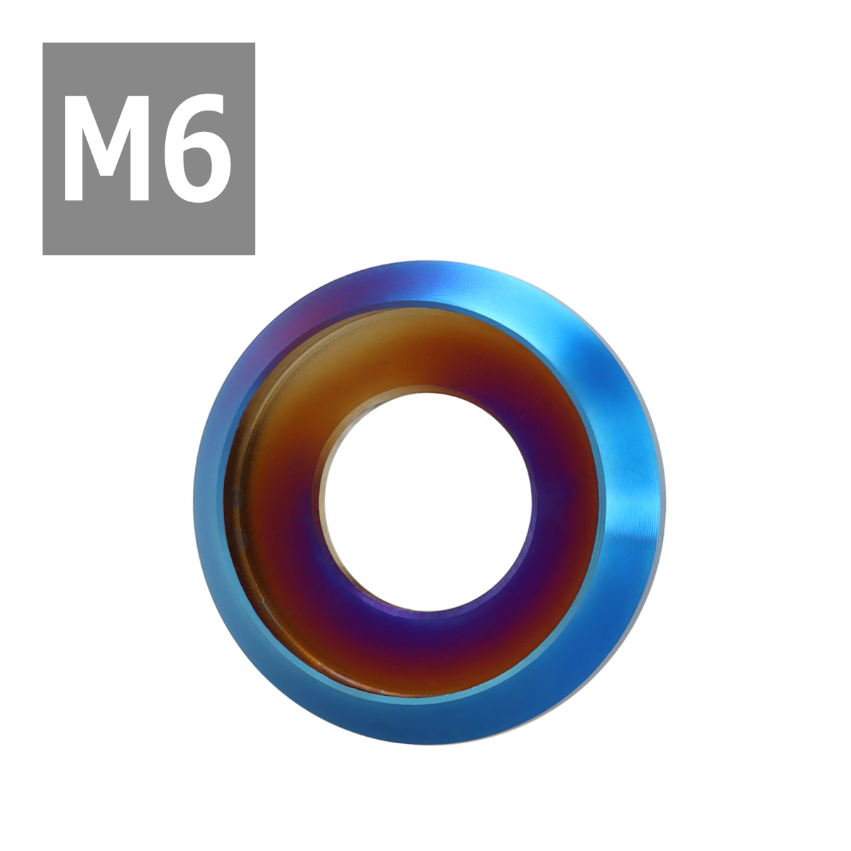 64チタンワッシャー M6 外径14mm 内径6mm デザインワッシャー ボルト座面枠付き 焼きチタンカラー 1個 JA1163 | ブランド登録なし | 03