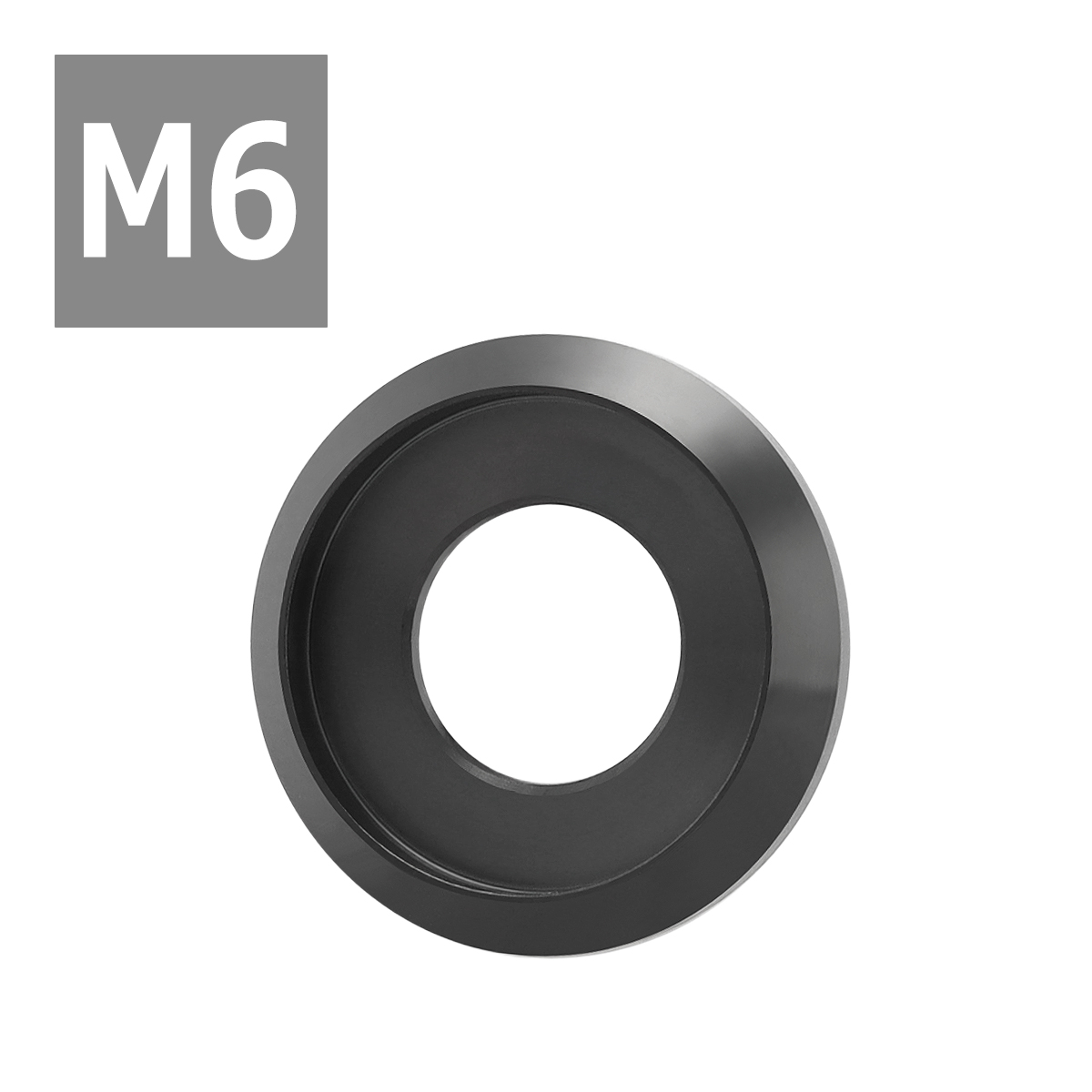 64チタンワッシャー M6 外径14mm 内径6mm デザインワッシャー ボルト座面枠付き ブラック 1個 JA1164 | ブランド登録なし | 03