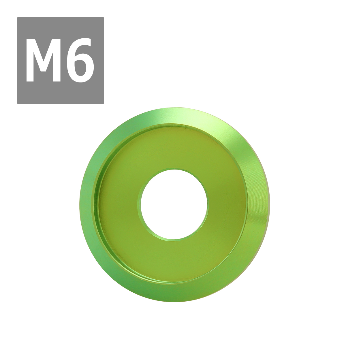 64チタンワッシャー M6 外径18mm 内径6mm デザインワッシャー ボルト座面枠付き グリーン 1個 JA1166 | ブランド登録なし | 03