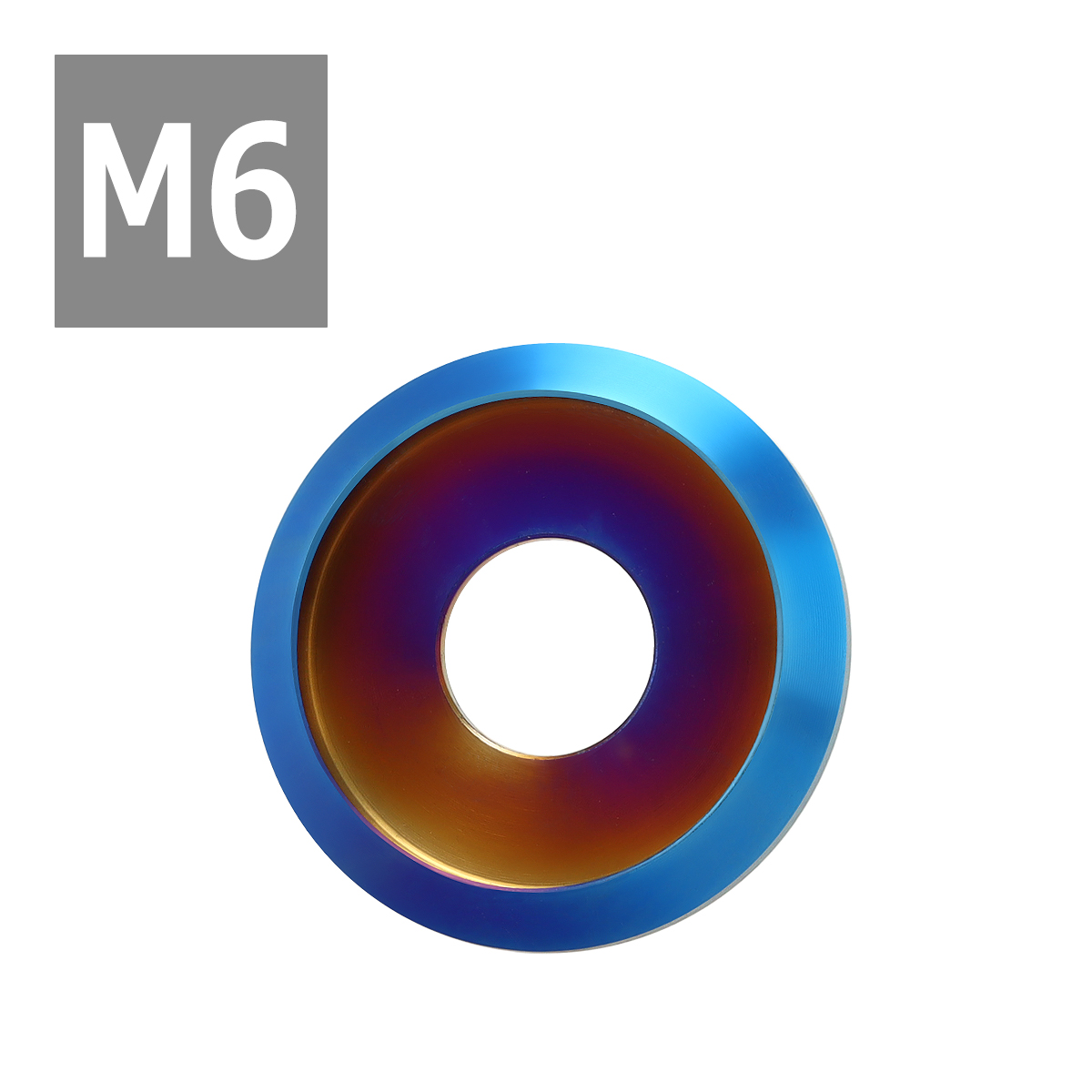 64チタンワッシャー M6 外径18mm 内径6mm デザインワッシャー ボルト座面枠付き 焼きチタンカラー 1個 JA1169 | ブランド登録なし | 03