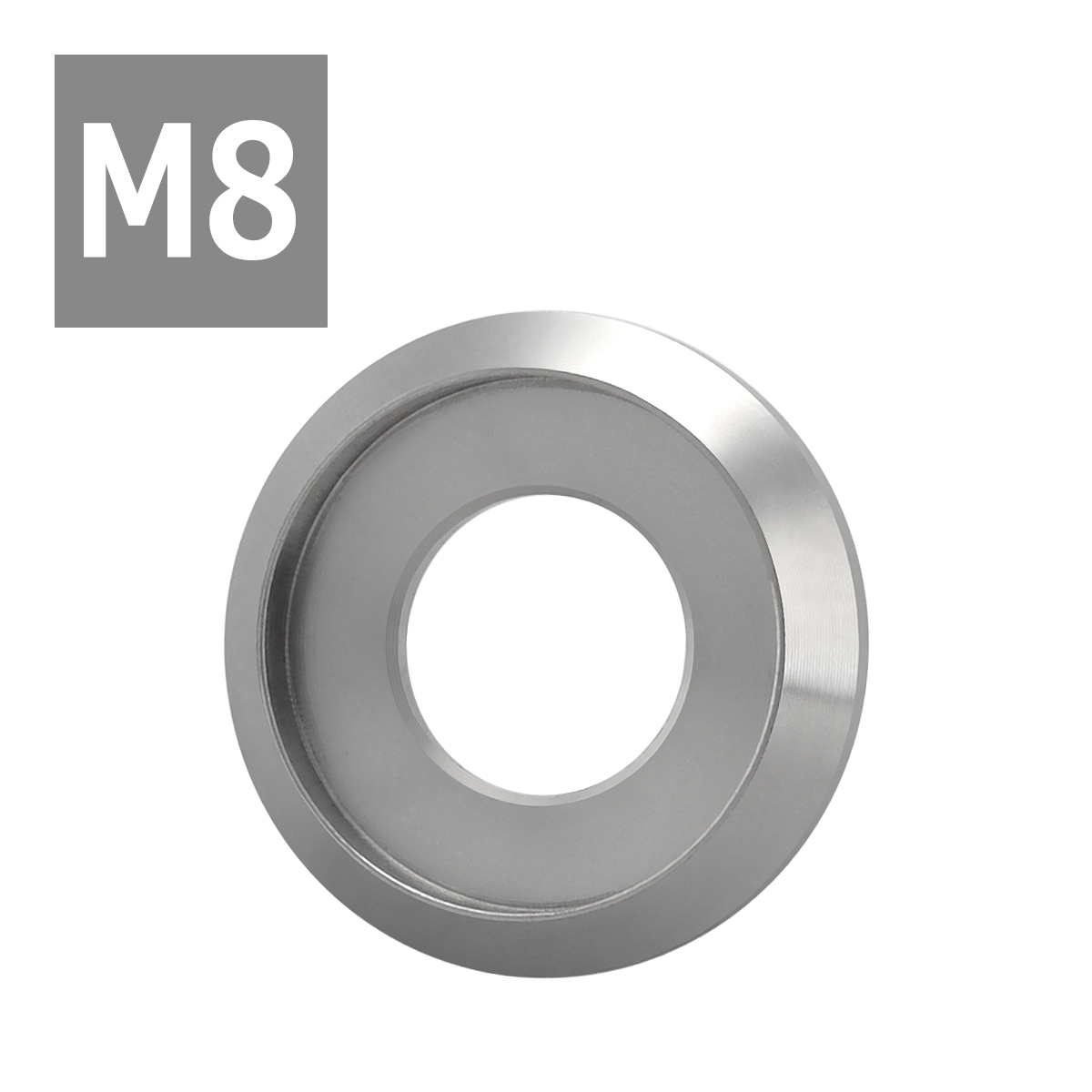 64チタンワッシャー M8 外径18mm 内径6mm デザインワッシャー ボルト座面枠付き シルバーカラー 1個 JA1171 | ブランド登録なし | 03