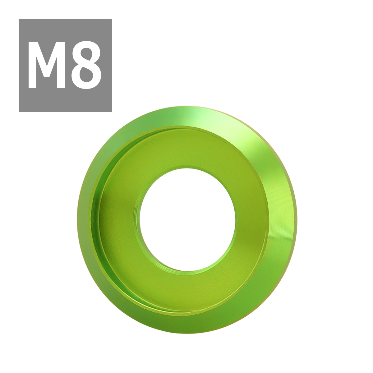 64チタンワッシャー M8 外径18mm 内径6mm デザインワッシャー ボルト座面枠付き グリーン 1個 JA1172 | ブランド登録なし | 03