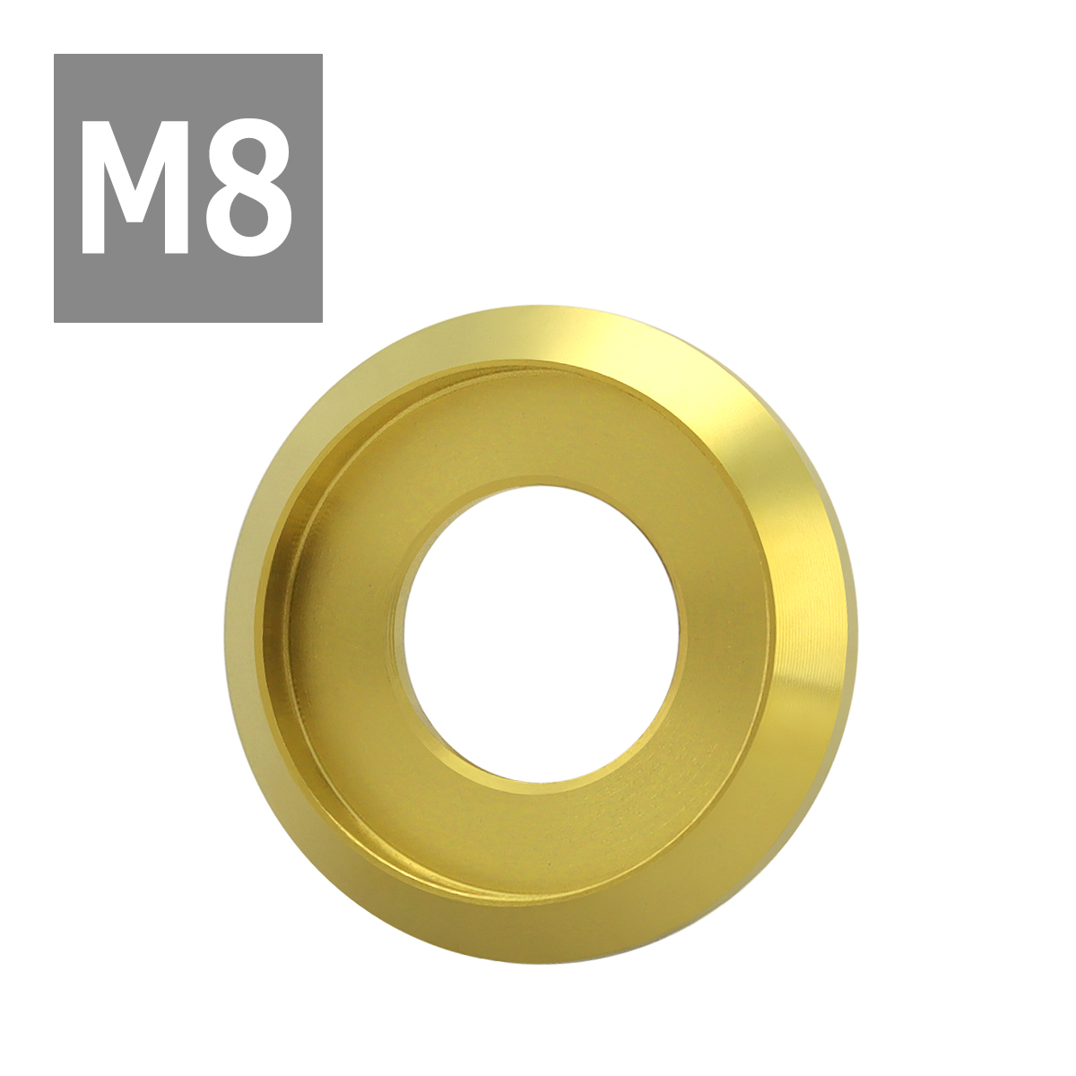 64チタンワッシャー M8 外径18mm 内径6mm デザインワッシャー ボルト座面枠付き ゴールドカラー 1個 JA1174 | ブランド登録なし | 03