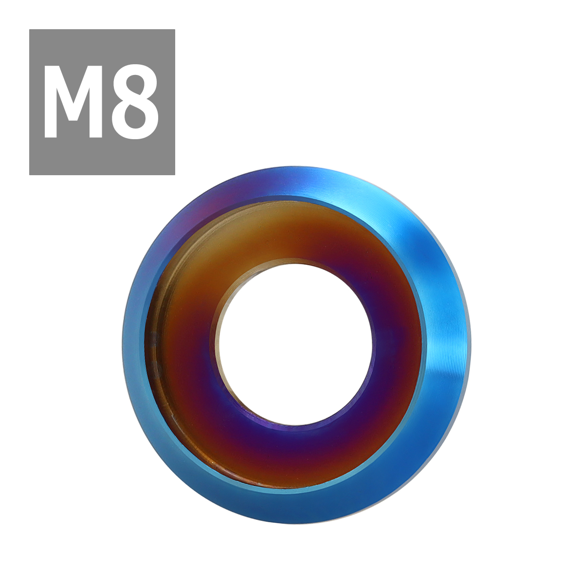 64チタンワッシャー M8 外径18mm 内径6mm デザインワッシャー ボルト座面枠付き 焼きチタンカラー 1個 JA1175 | ブランド登録なし | 03