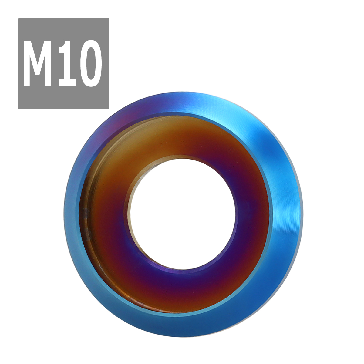 64チタンワッシャー M10 外径20mm 内径10mm デザインワッシャー ボルト座面枠付き 焼きチタンカラー 1個 JA1181 | ブランド登録なし | 03