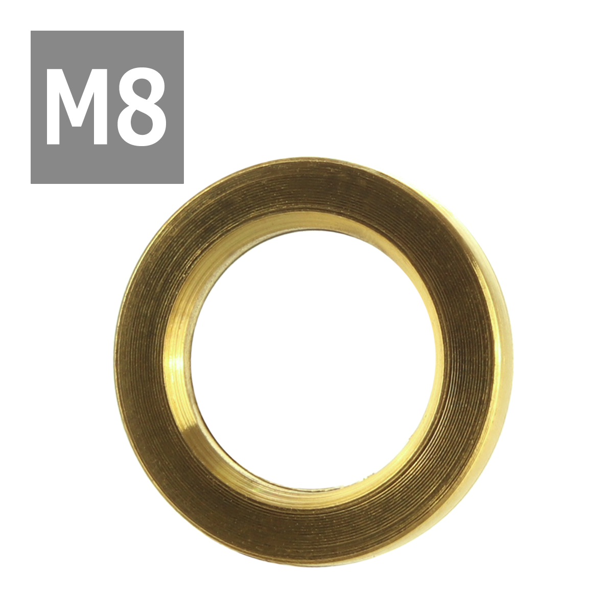 64チタンワッシャー M8 外径13mm 内径8.2mm 平ワッシャー フラットワッシャー ゴールドカラー ドレスアップ 1個 JA194 | ブランド登録なし | 03