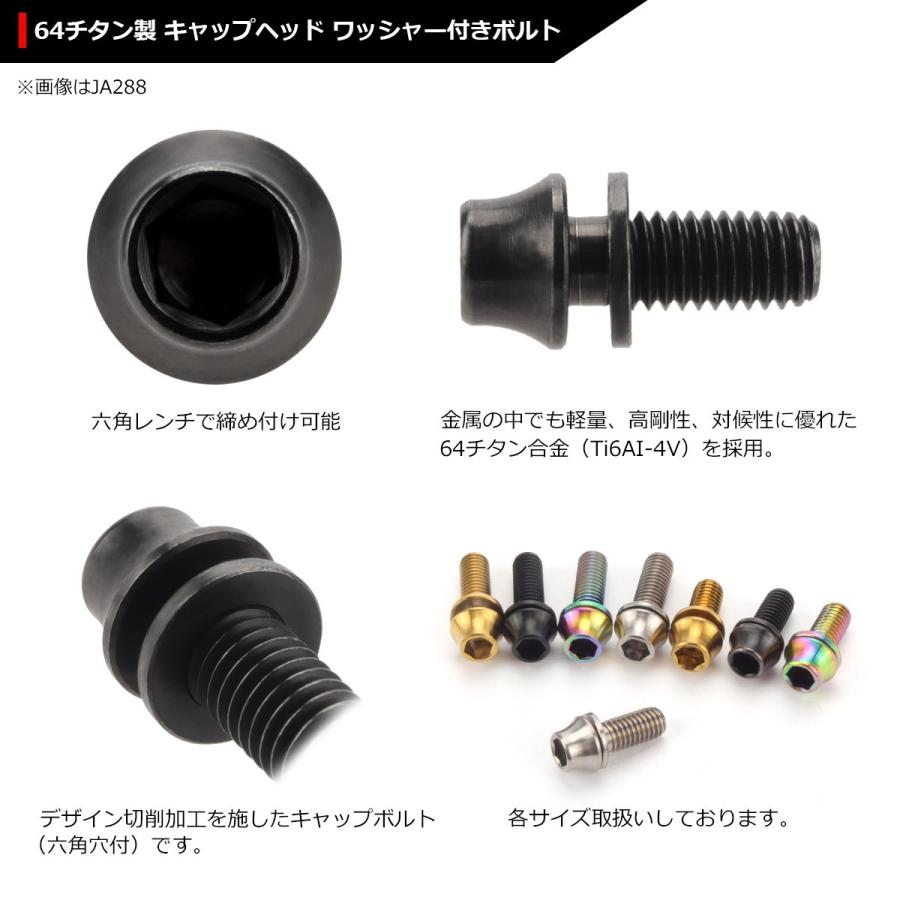 64チタンボルト M5×12mm P0.8 ワッシャー組込 六角穴付き テーパーキャップボルト ブラック 黒色 1個 JA288 | ブランド登録なし | 02