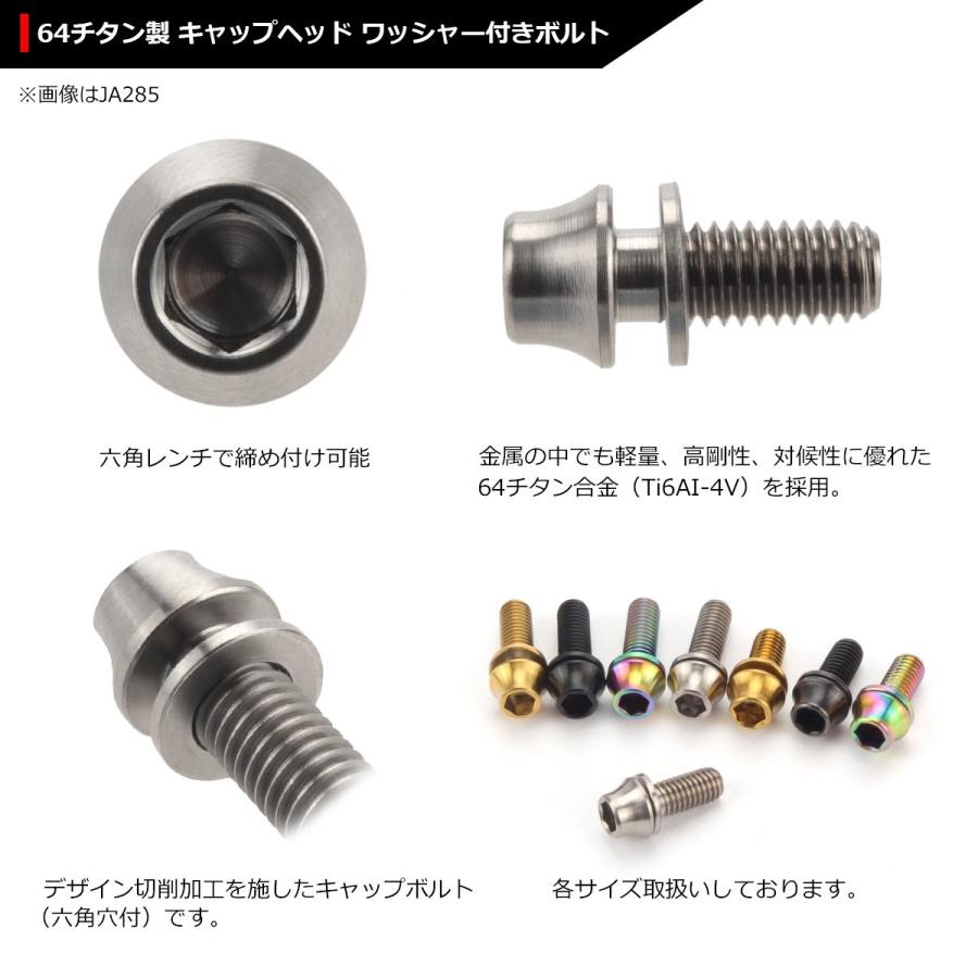 64チタンボルト M5×16mm P0.8 ワッシャー組込 六角穴付き テーパーキャップボルト シルバーカラー 素地 1個 JA289 | ブランド登録なし | 02