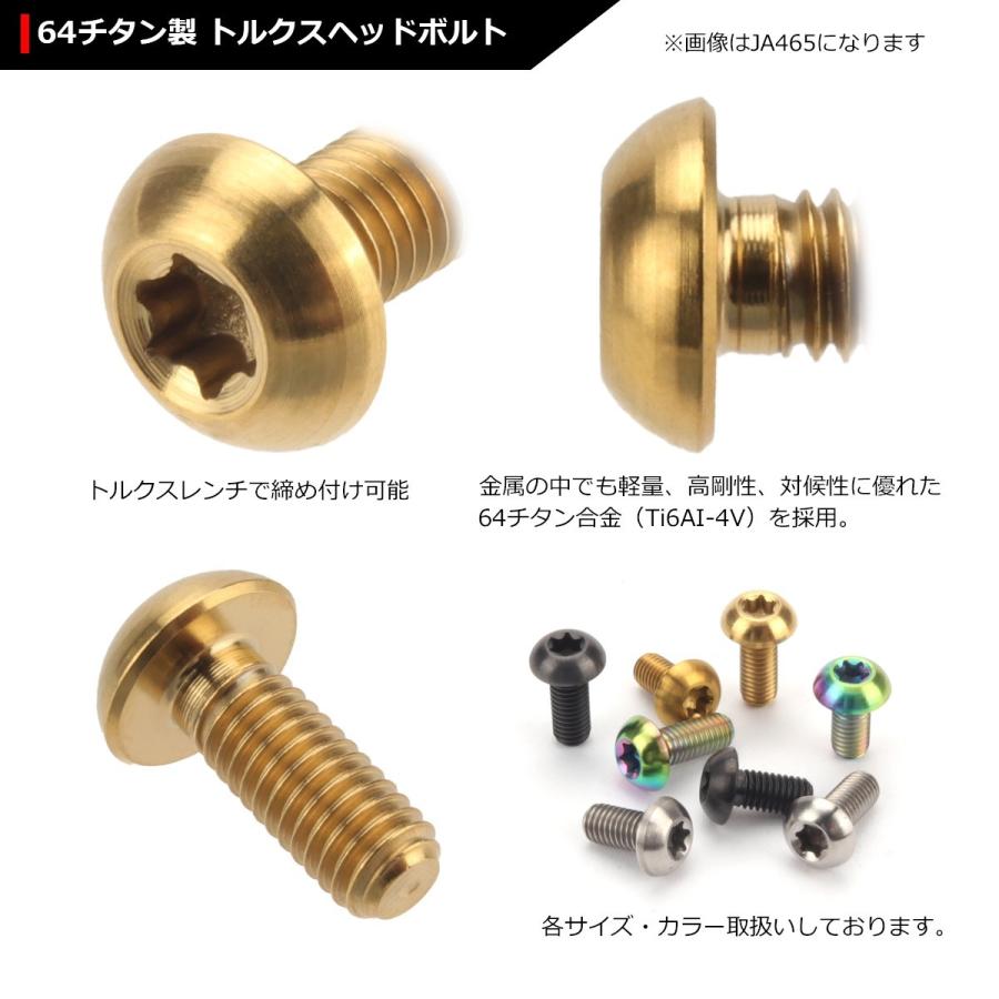 64チタンボルト M5×12mm P0.8 トラスヘッド トルクス穴付き ボタンボルト ゴールドカラー 金色 1個 JA465 | ブランド登録なし | 02