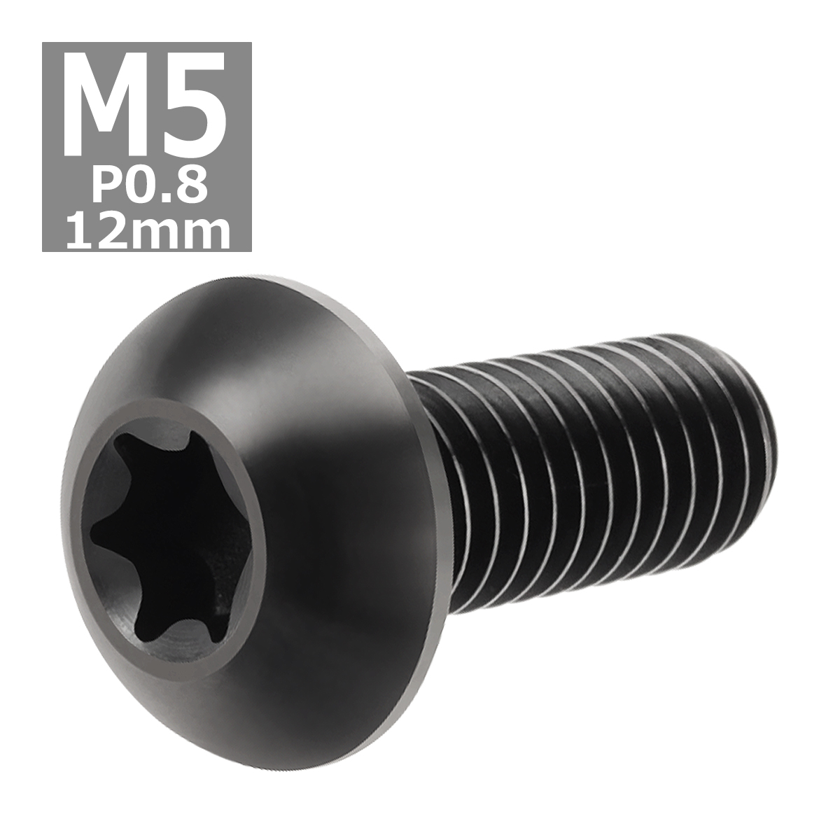 64チタンボルト M5×12mm P0.8 トラスヘッド トルクス穴付き