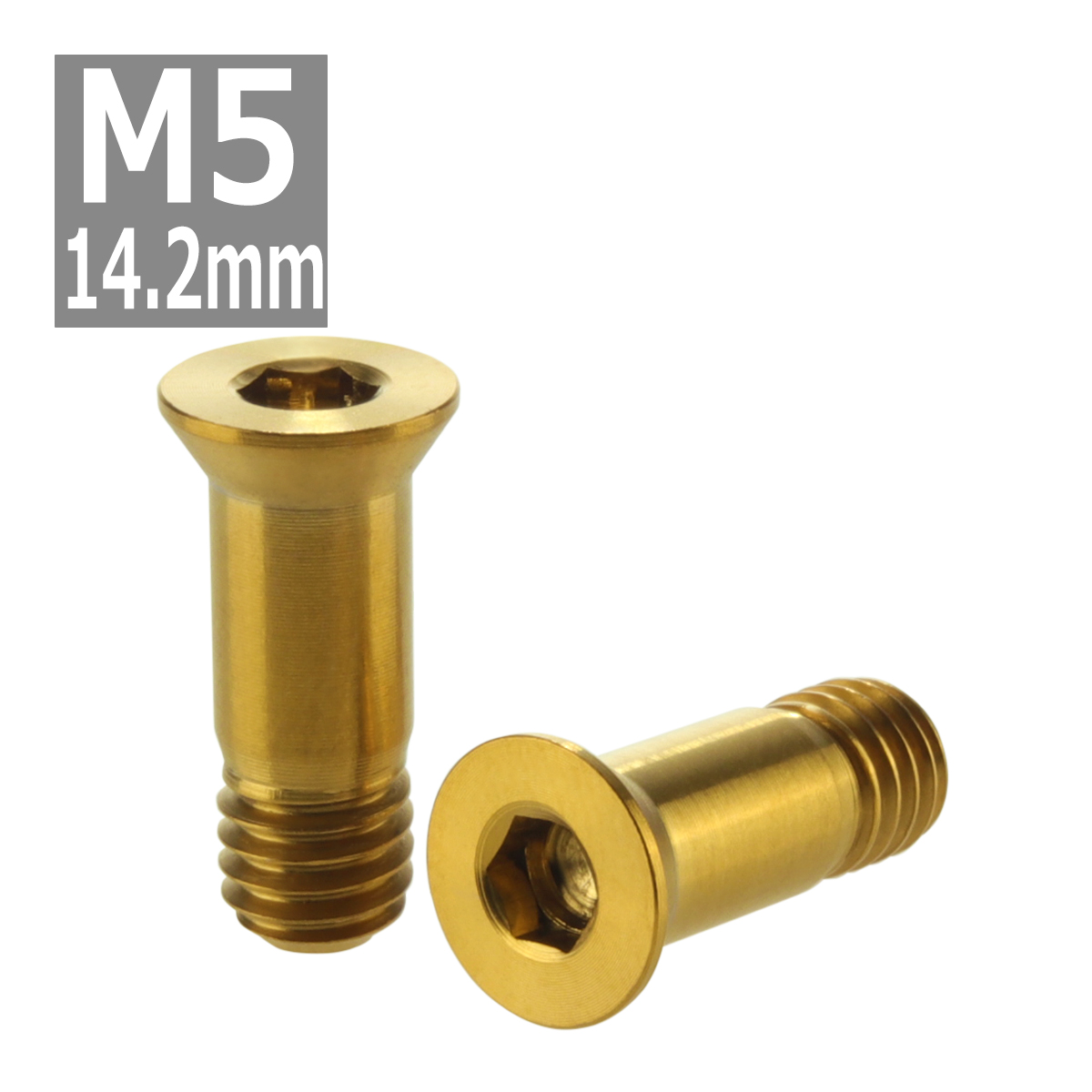 64チタンボルト ディレイラープーリー ボルト M5×14.2mm ゴールドカラー 2個セット JA469 | ブランド登録なし | 03