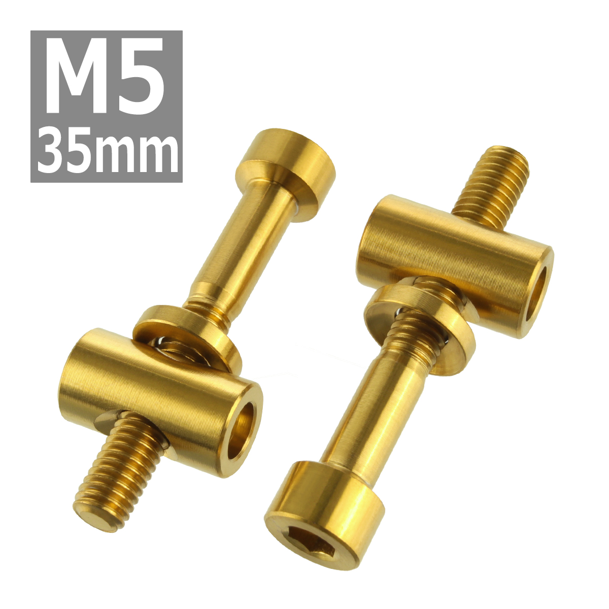 64チタンボルト M5×35mm トムソン シートポスト用 固定ボルト 互換品 ゴールドカラー 2個セット JA475 | ブランド登録なし | 03