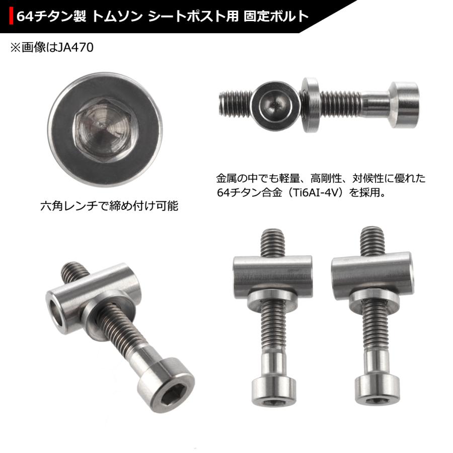 64チタンボルト M5×40mm トムソン シートポスト用 固定ボルト 互換品 シルバーカラー 素地 2個セット JA476 | ブランド登録なし | 02