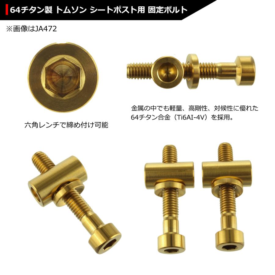 64チタンボルト M5×40mm トムソン シートポスト用 固定ボルト 互換品 ゴールドカラー 2個セット JA478 | ブランド登録なし | 02