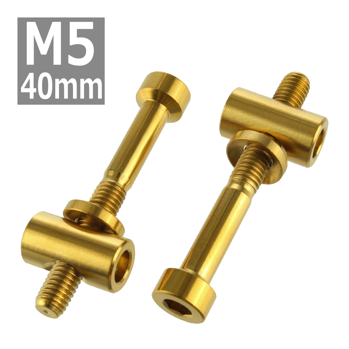 64チタンボルト M5×40mm トムソン シートポスト用 固定ボルト 互換品 ゴールドカラー 2個セット JA478 | ブランド登録なし | 03