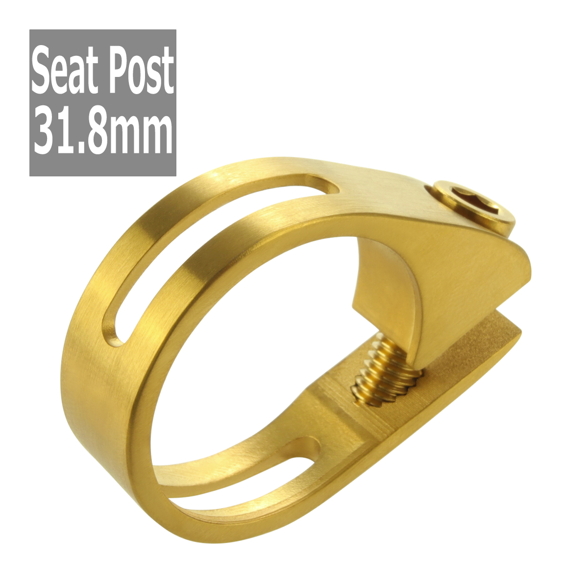 64チタンクランプ シートクランプ 31.8mm チタンボルト付き ゴールドカラー 自転車 ロードバイク JA481 | ブランド登録なし | 03