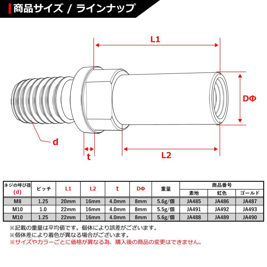 64チタンボルト M10 P1.0 Vブレーキ マウント ボルト カンチブレーキ ピボットボルト 焼きチタンカラー 虹色 2個セット JA492 | ブランド登録なし | 01
