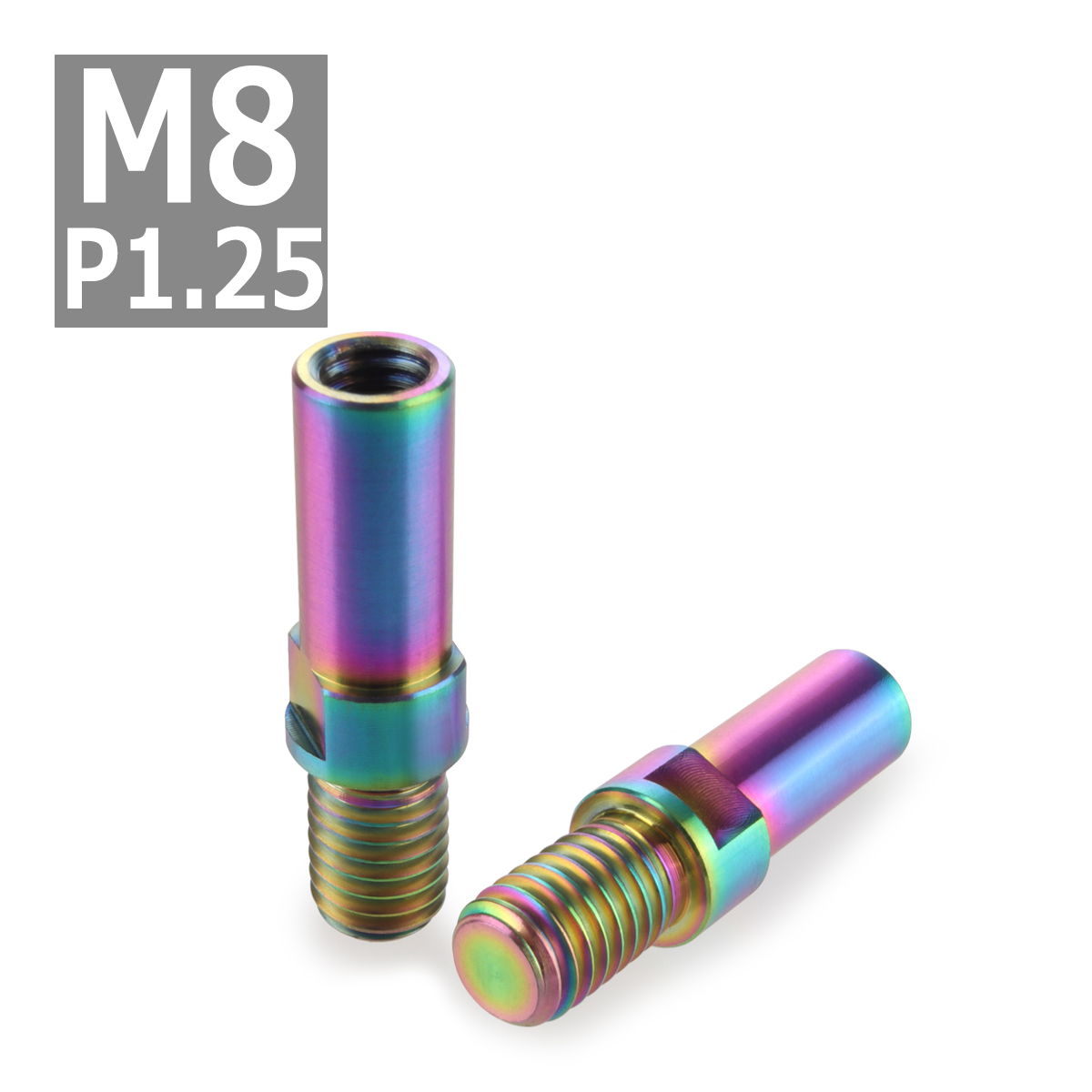 64チタンボルト M8 P1.25 Vブレーキ マウント ボルト カンチブレーキ ピボットボルト 焼きチタンカラー 虹色 2個セット JA486 | ブランド登録なし | 03
