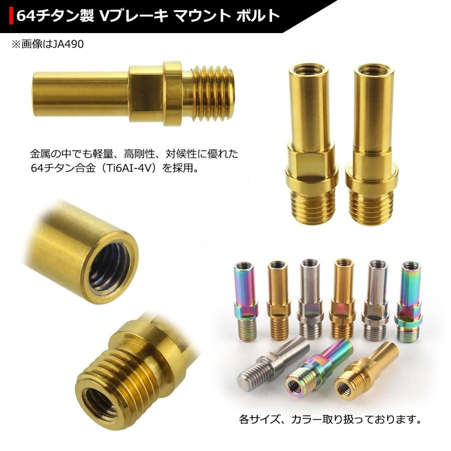 64チタンボルト M10 P1.25 Vブレーキ マウント ボルト カンチブレーキ ピボットボルト ゴールドカラー 2個セット JA490 | ブランド登録なし | 02