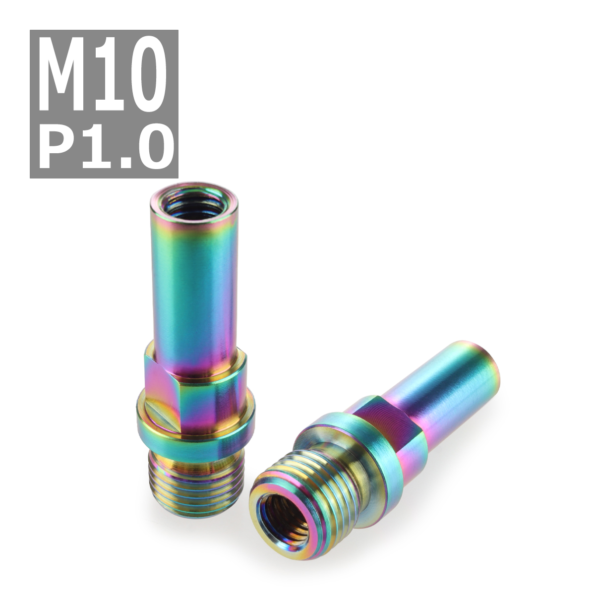 64チタンボルト M10 P1.0 Vブレーキ マウント ボルト カンチブレーキ ピボットボルト 焼きチタンカラー 虹色 2個セット JA492 | ブランド登録なし | 03
