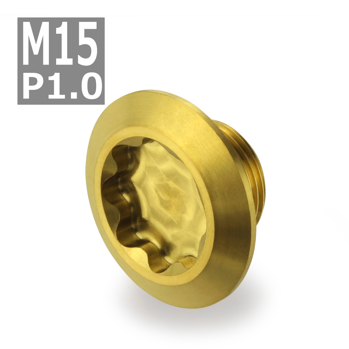 64チタンボルト クランクアーム 固定ボルト 取り付けボルト M15×8mm P1.0 ゴールドカラー 1個 JA496 | ブランド登録なし | 03