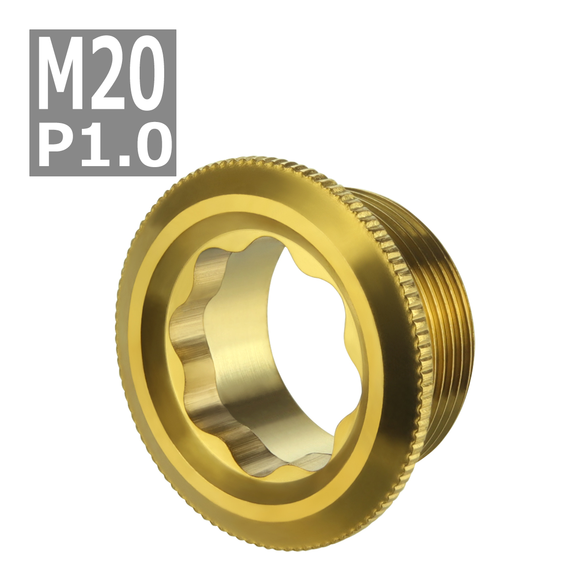 64チタンボルト クランクアーム 固定ボルト 取り付けボルト M20×8mm P1.0 ゴールドカラー 1個 JA499 | ブランド登録なし | 03