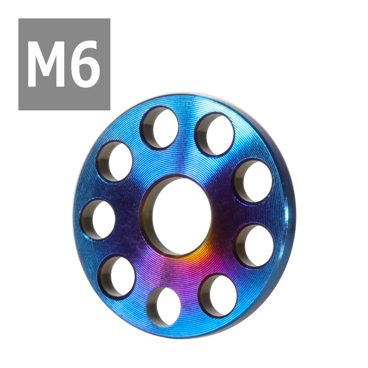64チタンワッシャー M6 外径20mm 内径6.2mm ホール加工 平ワッシャー 焼きチタンカラー ダークカラー 1個 JA501 | ブランド登録なし | 03