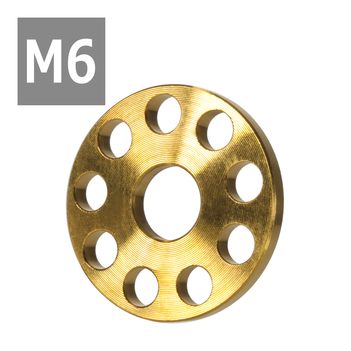64チタンワッシャー M6 外径20mm 内径6.2mm ホール加工 平ワッシャー ゴールドカラー 金色 1個 JA503 | ブランド登録なし | 03