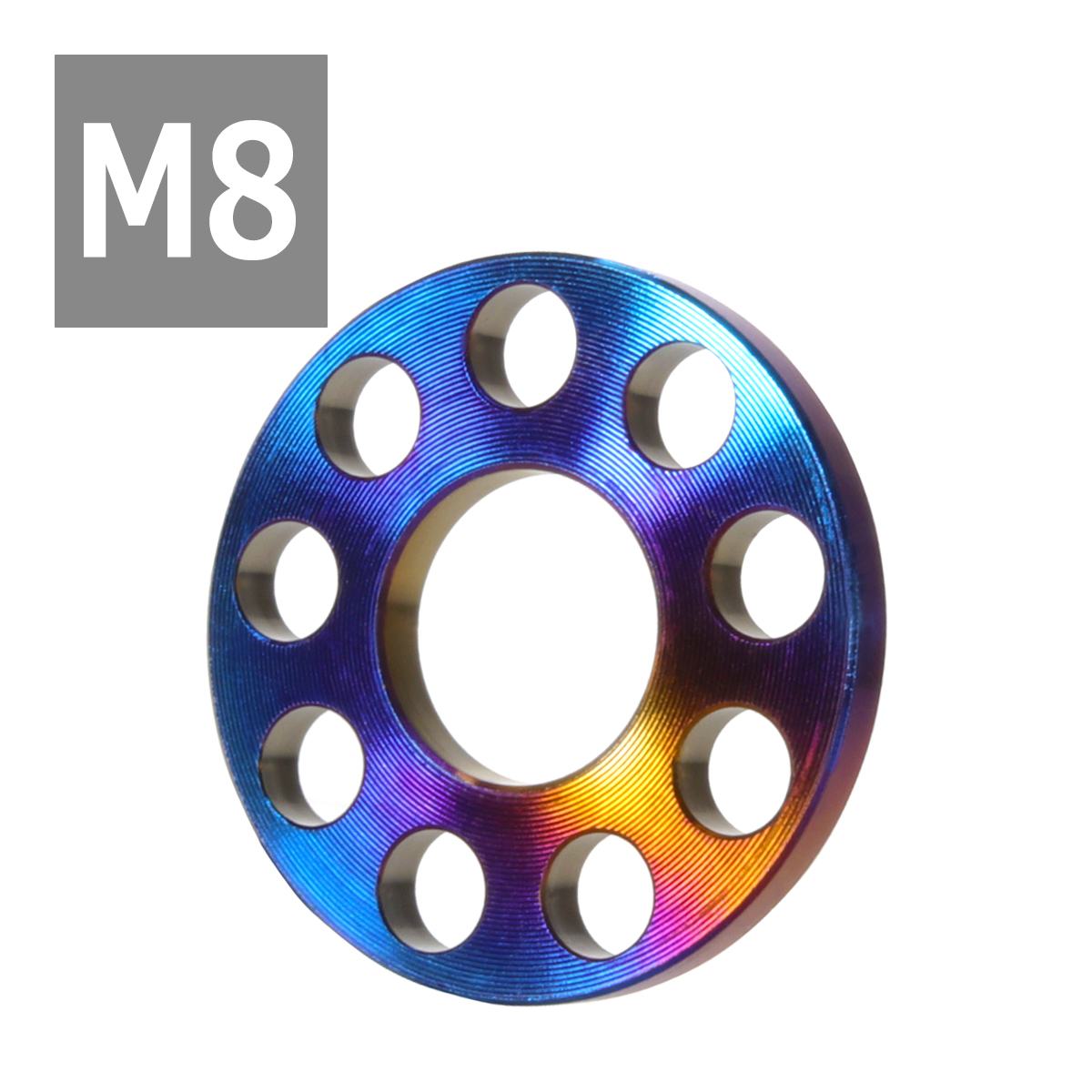 64チタンワッシャー M8 外径20mm 内径8.2mm ホール加工 平ワッシャー 焼きチタンカラー ダークカラー 1個 JA504 | ブランド登録なし | 03