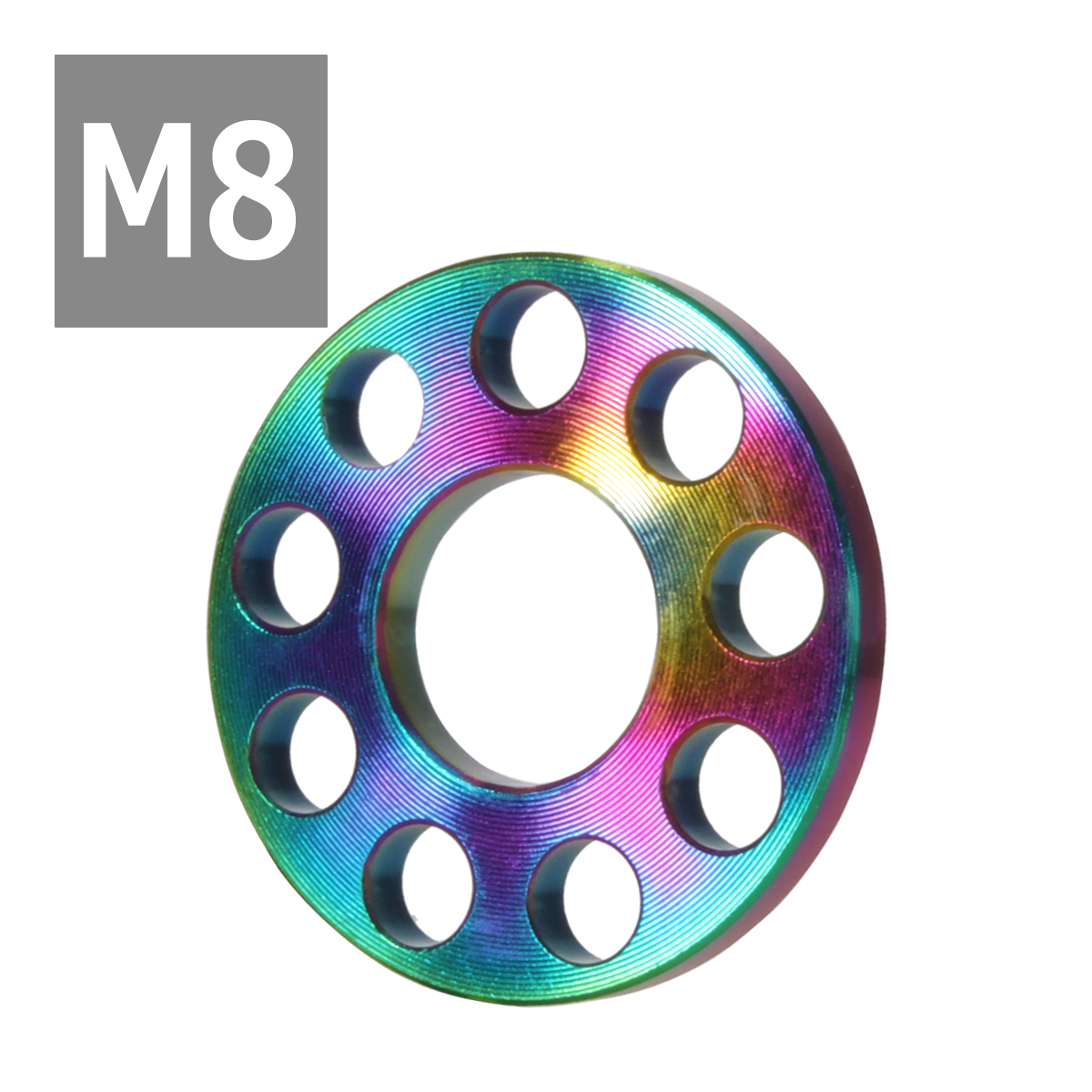 64チタンワッシャー M8 外径20mm 内径8.2mm ホール加工 平ワッシャー 焼きチタンカラー ライトカラー 1個 JA505 | ブランド登録なし | 03