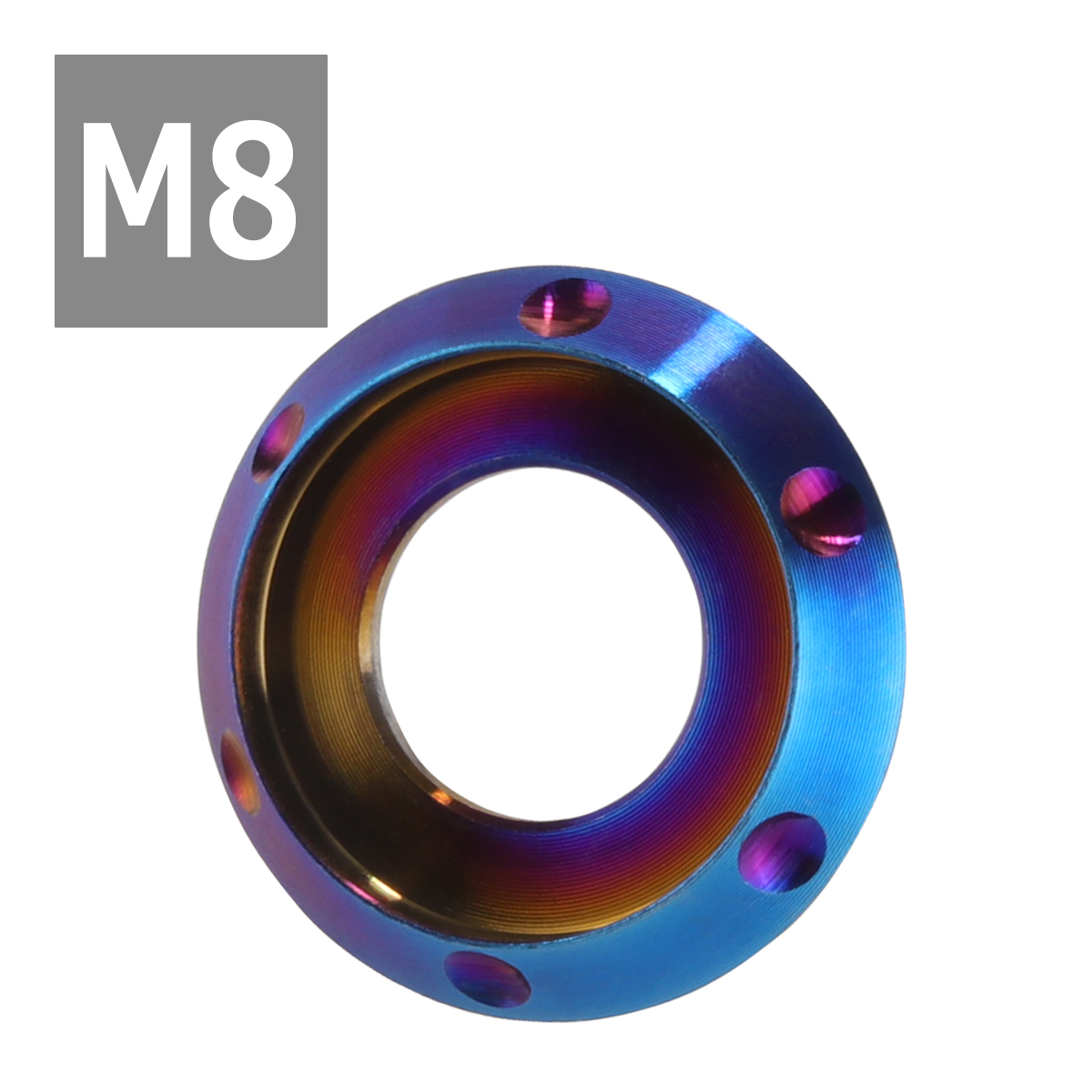64チタンワッシャー M8 外径18mm 内径8mm デザインワッシャー ボルト座面枠付き 焼きチタンカラー ドレスアップ 1個 JA511 | ブランド登録なし | 03