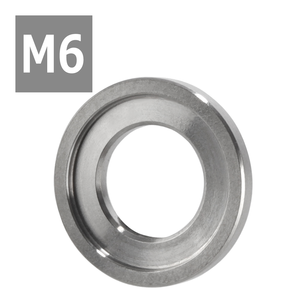 64チタンワッシャー M6 外径11.8mm 内径6.5mm デザインワッシャー ボルト座面枠付き シルバーカラー ドレスアップ 1個 JA514 | ブランド登録なし | 03