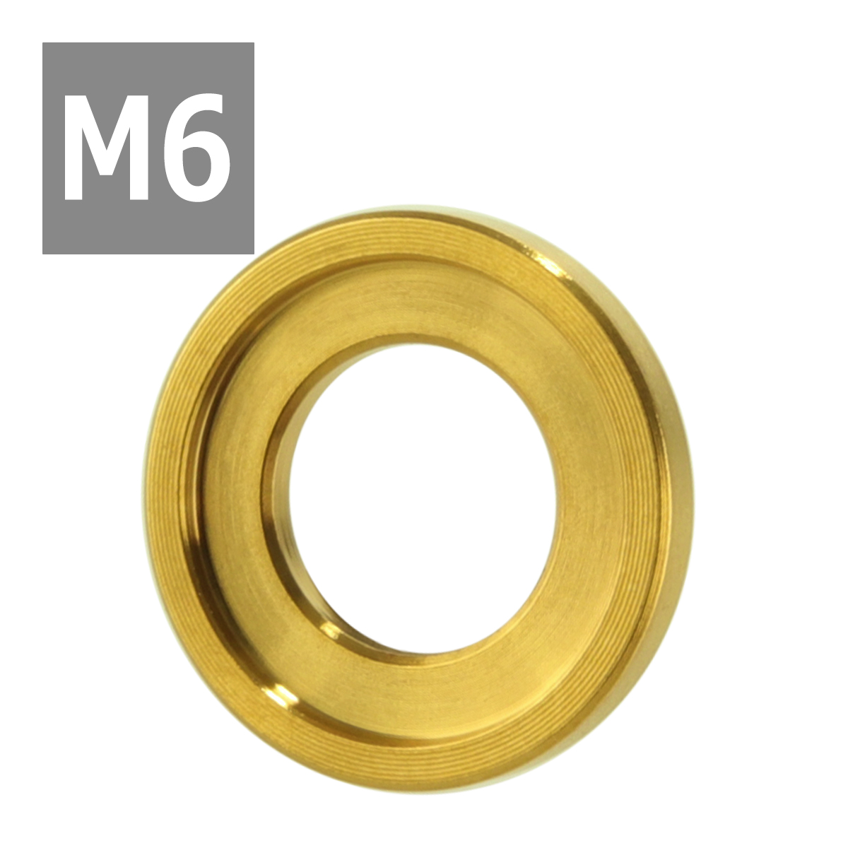 64チタンワッシャー M6 外径11.8mm 内径6.5mm デザインワッシャー ボルト座面枠付き ゴールドカラー ドレスアップ 1個 JA516 | ブランド登録なし | 03