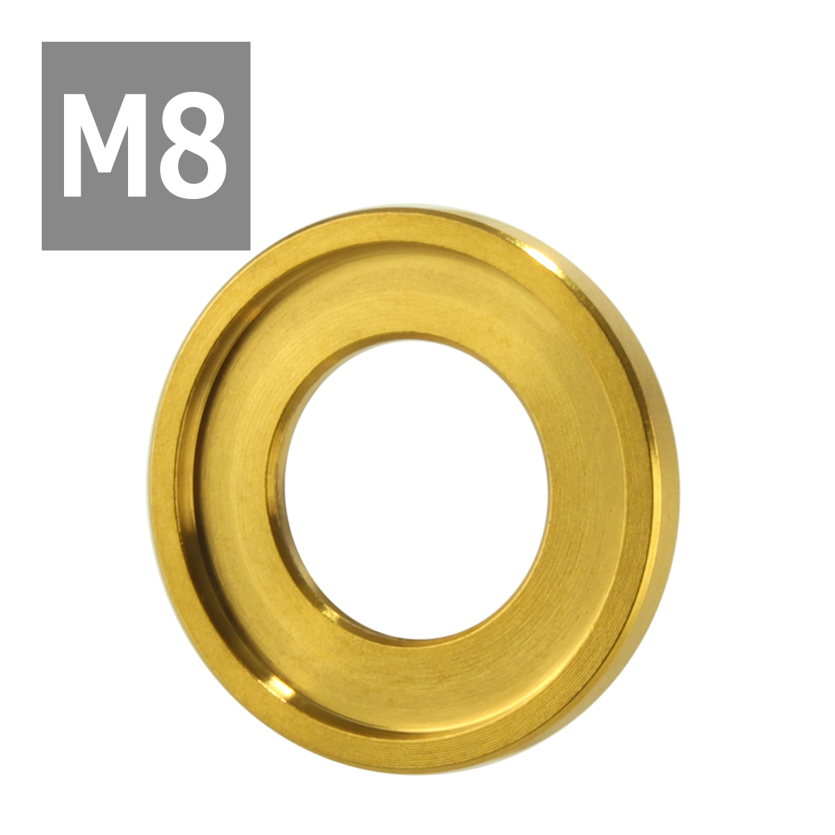 64チタンワッシャー M8 外径16mm 内径8.5mm デザインワッシャー ボルト座面枠付き ゴールドカラー ドレスアップ 1個 JA517 | ブランド登録なし | 03