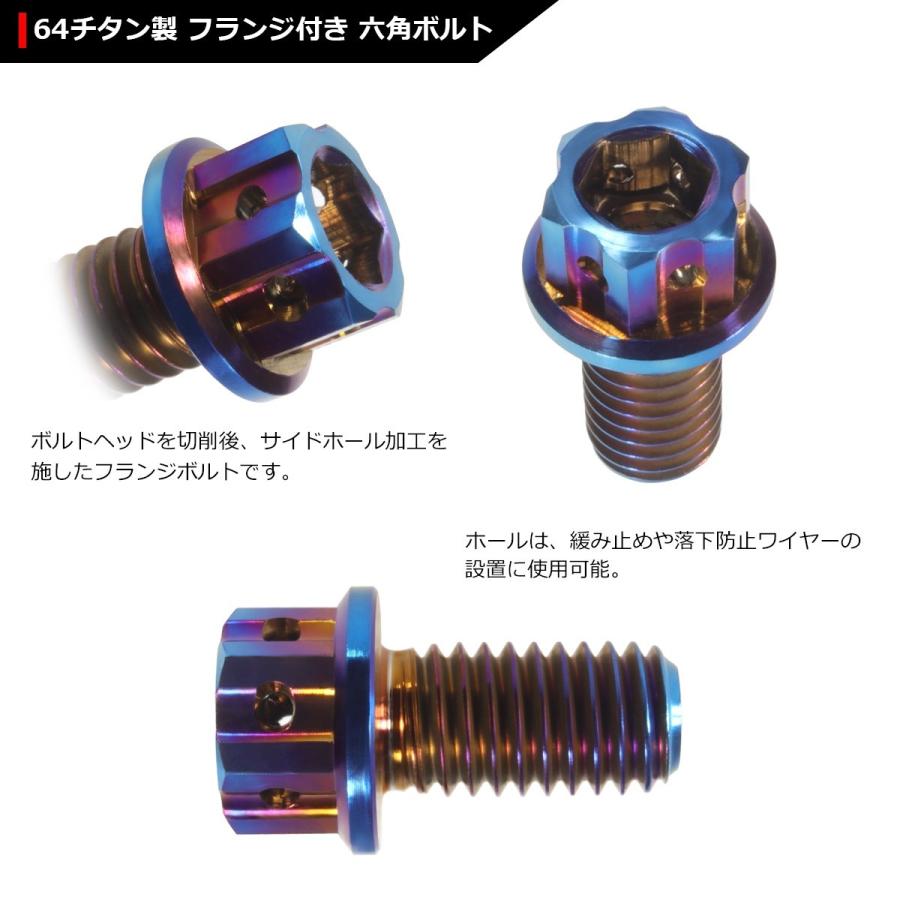 64チタンボルト M8×15mm P1.25 ヘキサゴン ホールヘッド 六角ボルト フランジ付き 六角穴付き 焼きチタンカラー 1個 JA548 | ブランド登録なし | 02