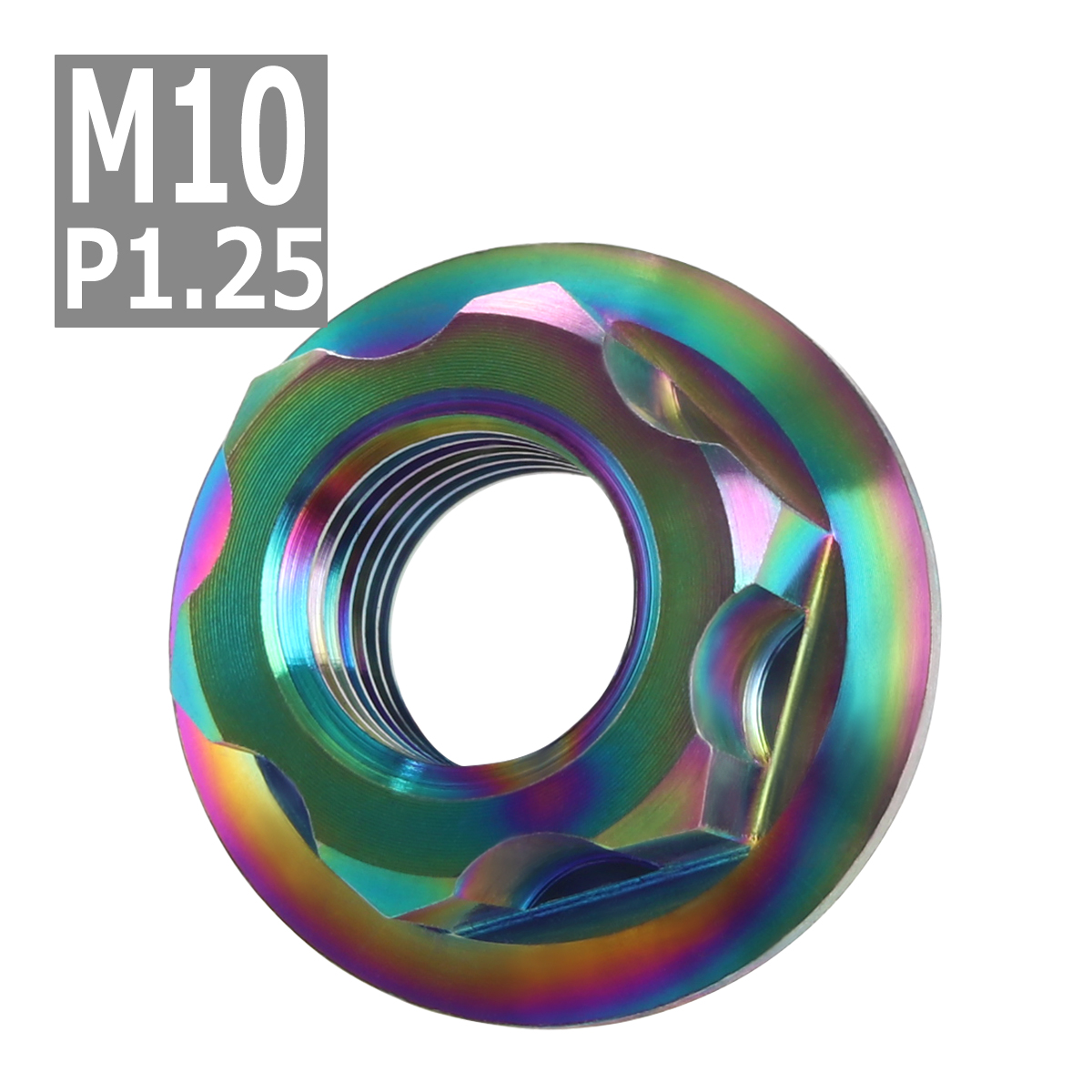 64チタンナット M10 P1.25 六角ナット デザインナット フランジ付き 焼きチタンカラー ライトカラー 1個 JA572 | ブランド登録なし | 03