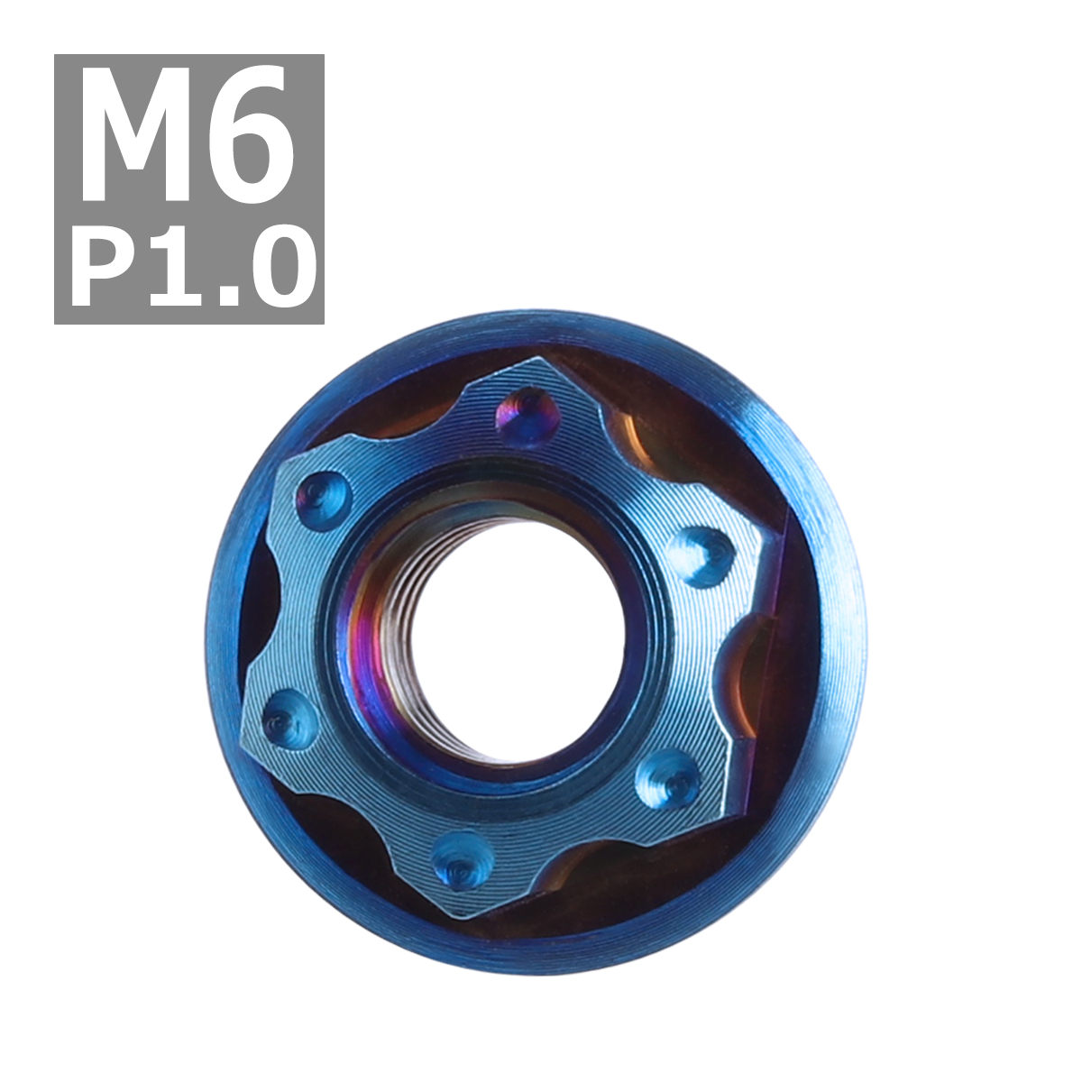64チタンナット M6 P1.0 六角ナット フランジ付き セレート無し 焼きチタンカラー ダークカラー 1個 JA575 | ブランド登録なし | 03