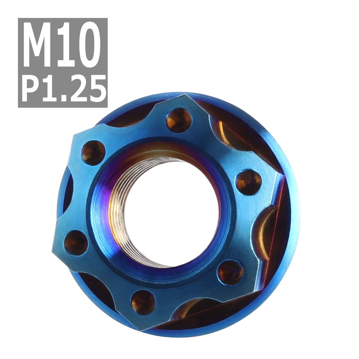 64チタンナット M10 P1.25 六角ナット フランジ付き セレート無し 焼きチタンカラー ダークカラー 1個 JA577 | ブランド登録なし | 03