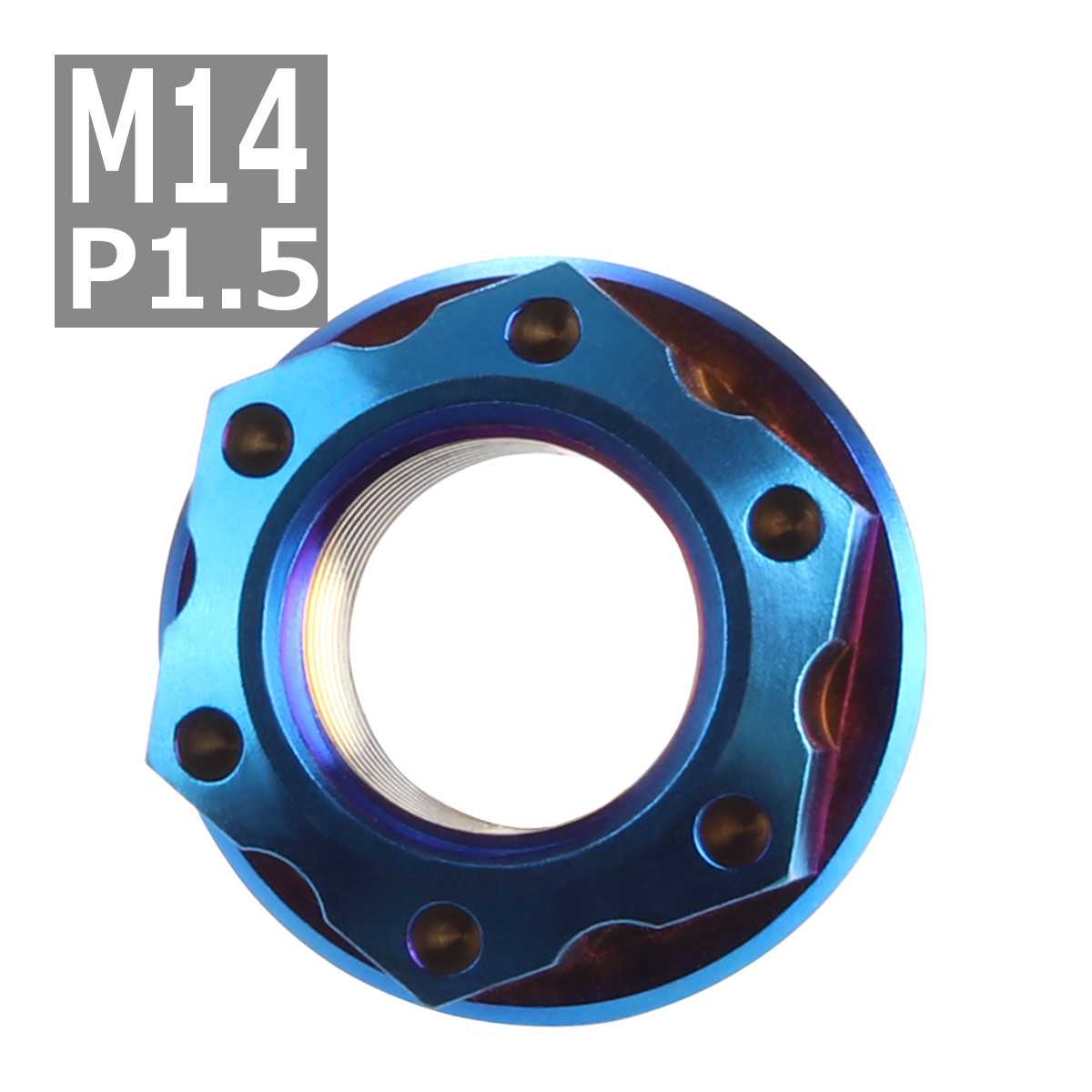 64チタンナット M14 P1.5 六角ナット フランジ付き セレート無し 焼きチタンカラー ダークカラー 1個 JA579 | ブランド登録なし | 03