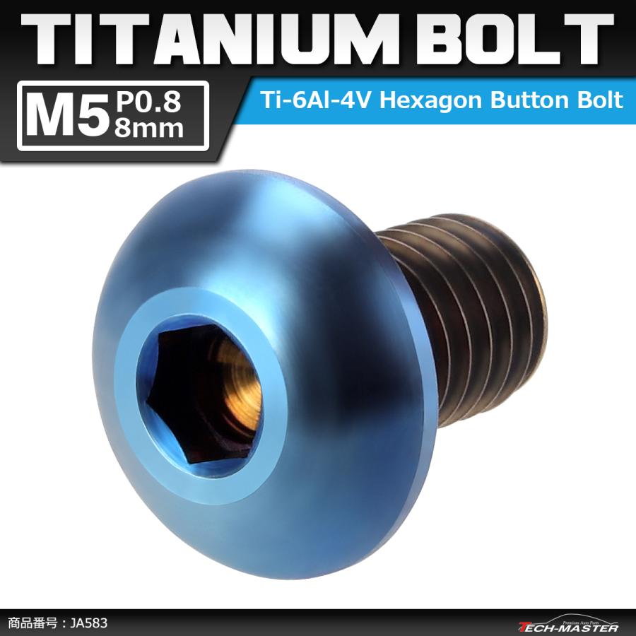 64チタンボルト M5×8mm P0.8 トラスヘッド 六角穴付き 焼きチタンカラー ダークカラー 1個 JA583 | ブランド登録なし