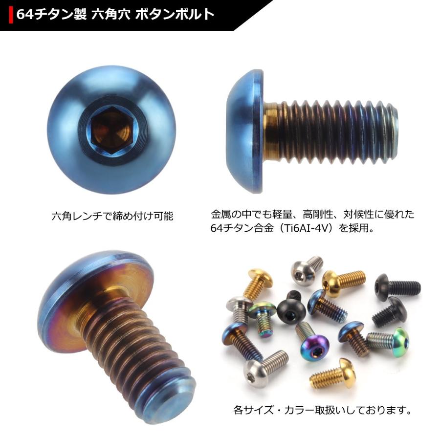 64チタンボルト M5×10mm P0.8 トラスヘッド 六角穴付き 焼きチタンカラー ダークカラー 1個 JA588 | ブランド登録なし | 02