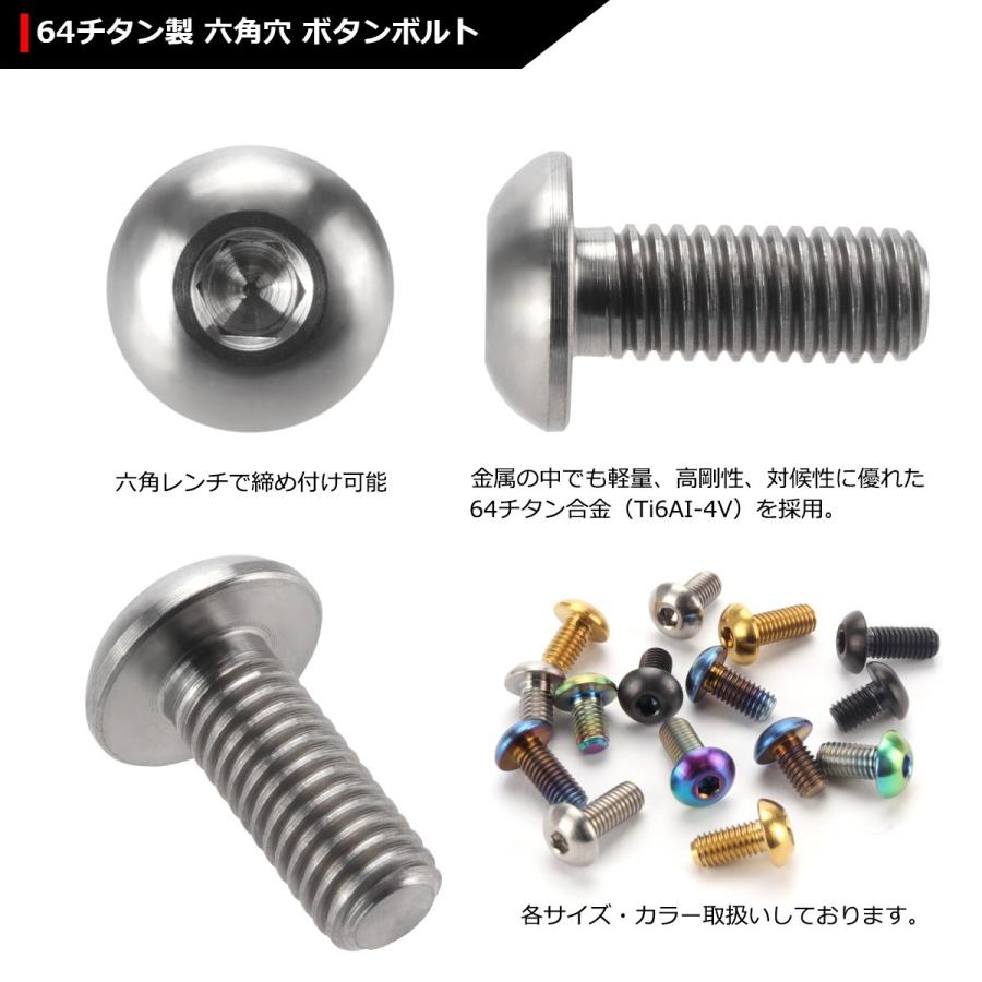 64チタンボルト M5×12mm P0.8 トラスヘッド 六角穴付き シルバーカラー 素地 1個 JA590 | ブランド登録なし | 02
