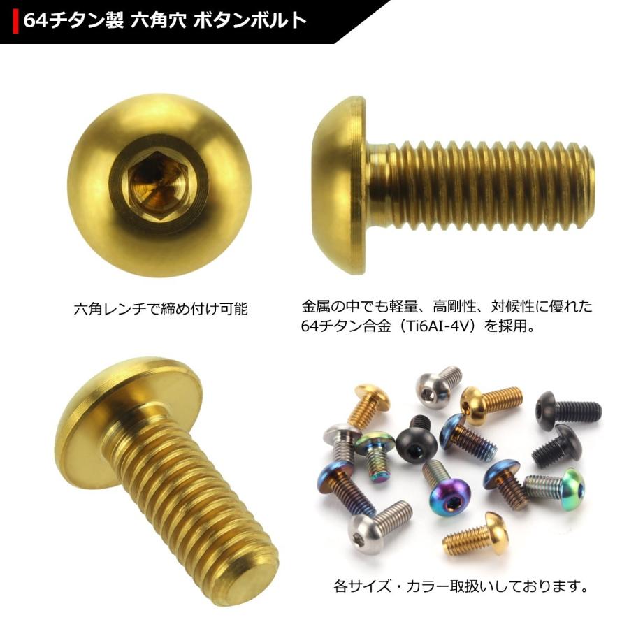 64チタンボルト M5×12mm P0.8 トラスヘッド 六角穴付き ゴールドカラー 1個 JA592 | ブランド登録なし | 02