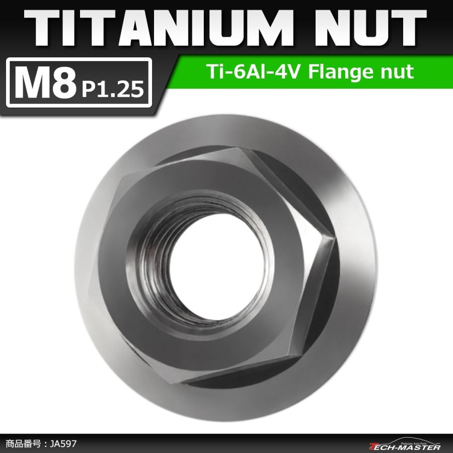 64チタンナット M8 P1.25 六角ナット デザインナット フランジ付き セレート無し シルバーカラー 素地 1個 JA597 | ブランド登録なし