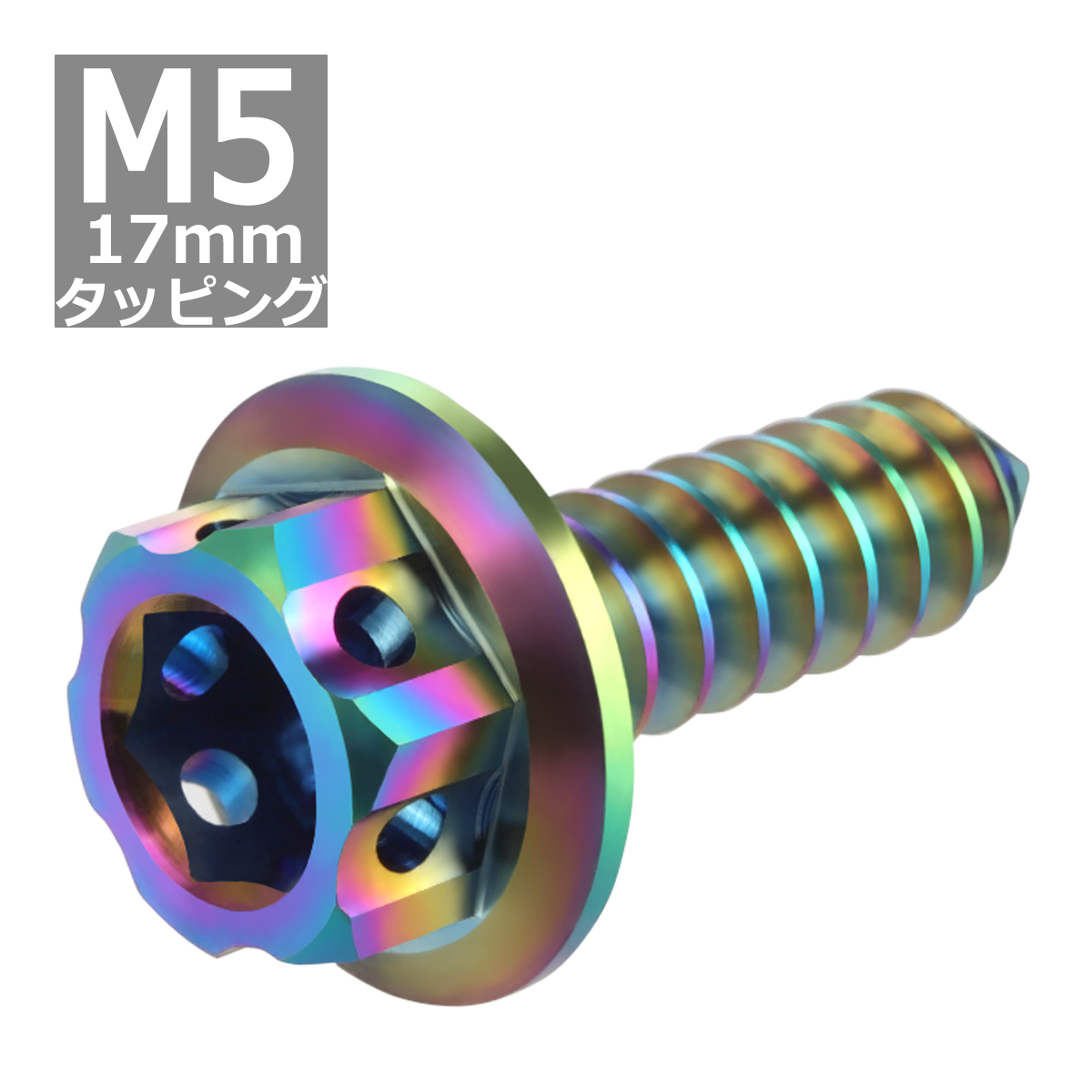 64チタンネジ M5×17mm ヘキサゴンヘッド タッピングネジ 六角穴付き 焼きチタンカラー ライトカラー 1個 JA604 | ブランド登録なし | 03