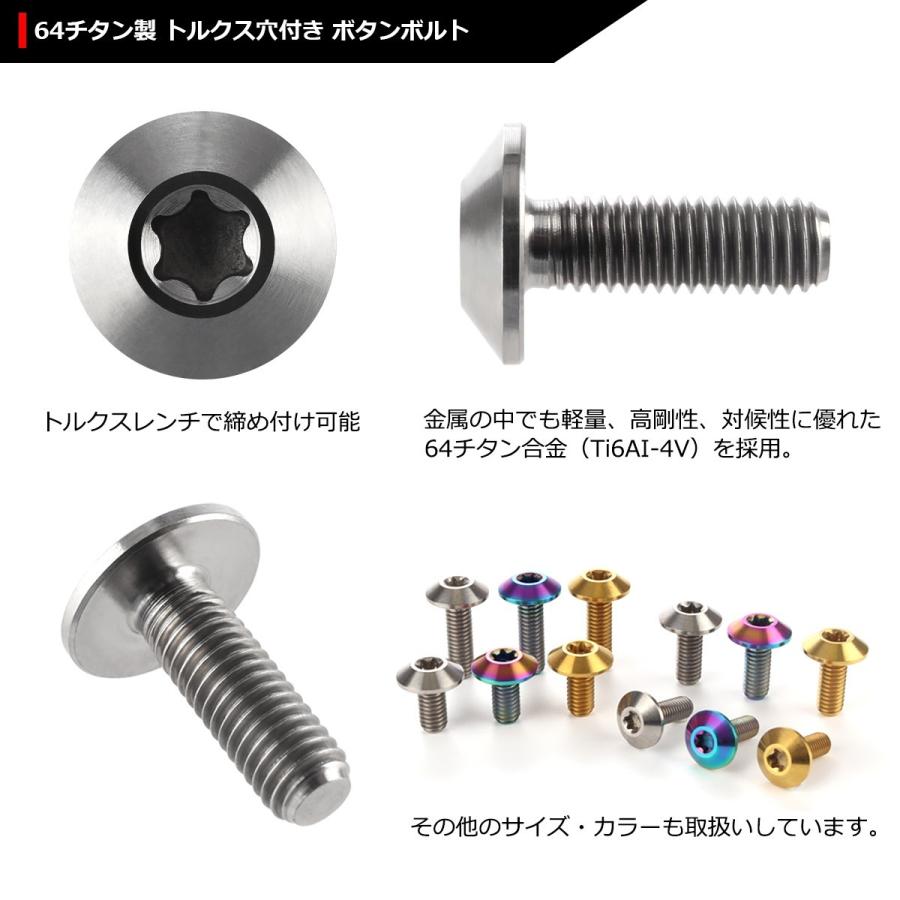 64チタンボルト M5×15mm P0.8 頭部径12mm テーパーヘッド トルクス穴 ボタンボルト シルバーカラー 素地 1個 JA622 | ブランド登録なし | 02
